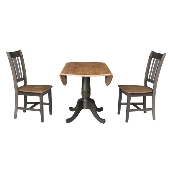 International Concepts Round 42 in W, 42 in L, 29.5 in H, Wood, Hickory/Washed Coal - K45-42DPT-C10-2