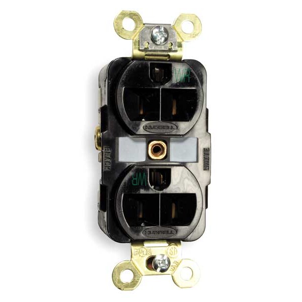 Hubbell 20A Duplex Receptacle 125VAC 5-20R BK - HBL5362BKWR