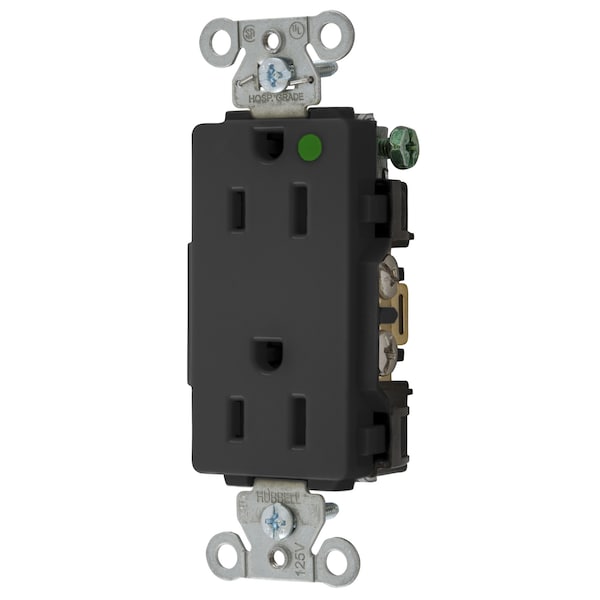 Hubbell Wiring Device-Kellems HUBBELL-PRO HG DECO 15A/125V BK - 2172BK