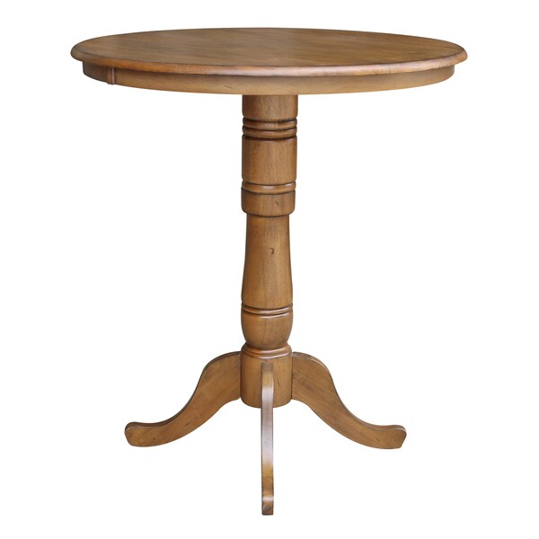 International Concepts Round 36 in Round Top Pedestal Table, 40.9 inH, Pecan, 36 in W, 36 in L, 40.9 in H, Wood, Pecan - K59-36RT-6B-2