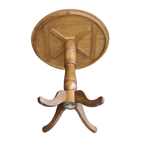 International Concepts Round 36 in Round Top Pedestal Table, 40.9 inH, Pecan, 36 in W, 36 in L, 40.9 in H, Wood, Pecan - K59-36RT-6B-2