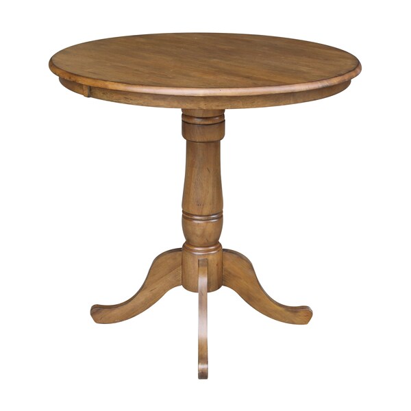 International Concepts Round 36 in Round Top Pedestal Table, 40.9 inH, Pecan, 36 in W, 36 in L, 40.9 in H, Wood, Pecan - K59-36RT-6B-2