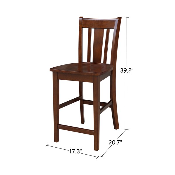 International Concepts Rectangle 30x48 Counter Ht Dining Table, 4 Counter Ht Stools, Espresso, 30 in W, 48 in L, 36 in H - K581-3048-S102-4