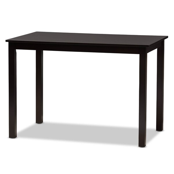 Baxton Studio Avery Modern Dark Brown Faux Leather Upholstered 5-Piece Dining Set - 142-8030-8026