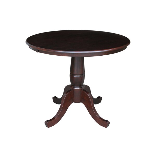 International Concepts Round 36 in Round Top Pedestal Table, 28.9 inH, Rich Mocha, 36 in W, 36 in L, 29.1 in H, Wood - K15-36RT
