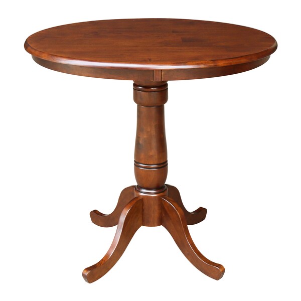 International Concepts Round 36 in Round Top Pedestal Table, 34.9 inH, Espresso, 36 in W, 36 in L, 35.1 in H, Wood - K581-36RT-6B