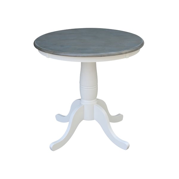 International Concepts 30 in. Round Pedestal Dining Table with 2 Madrid LadderBack Chairs - K05-30RT-C2-2