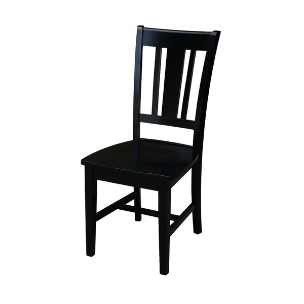 International Concepts 36 in. Solid Wood Round Extension Dining Table with 4 Chairs in Black - K46-36RXT-23B-C10-4