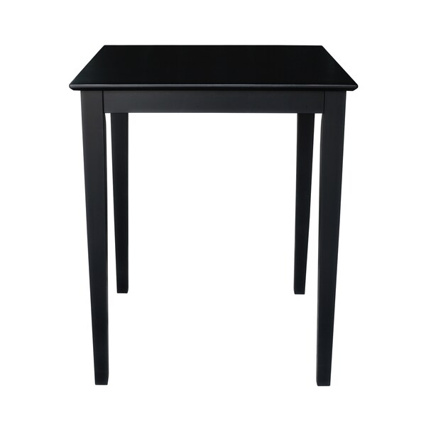 International Concepts Square Solid Wood Top Table, Black, 30 in W, 30 in L, 36 in H, Wood, Black - K46-3030-36S