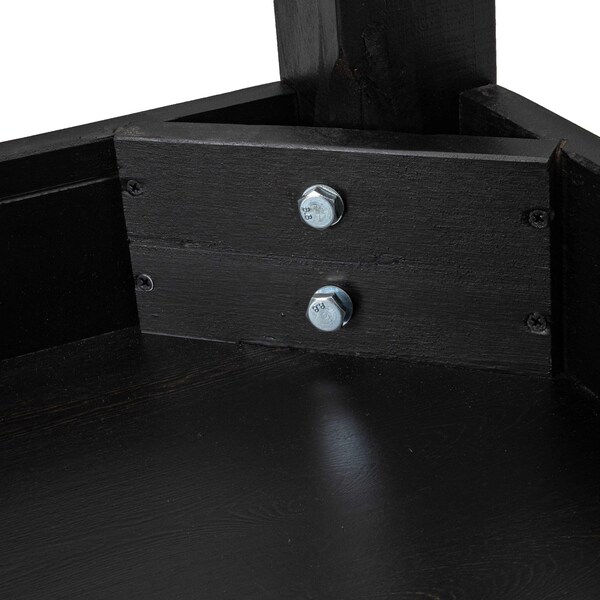 Flash Furniture Rectangle 30 in W, 46 in L, 30 in H, Pine Wood, Pinus Glabra, Black Wash - XA-F-46X30-BW-GG