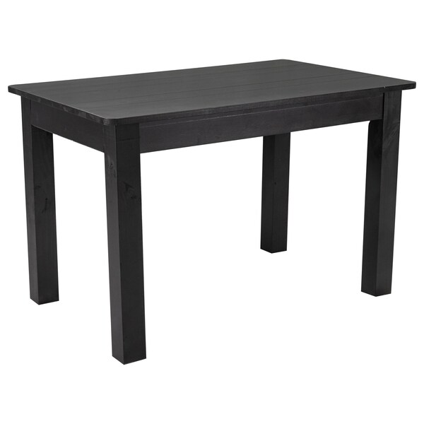 Flash Furniture Rectangle 30 in W, 46 in L, 30 in H, Pine Wood, Pinus Glabra, Black Wash - XA-F-46X30-BW-GG