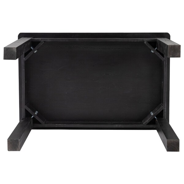 Flash Furniture Rectangle 30 in W, 46 in L, 30 in H, Pine Wood, Pinus Glabra, Black Wash - XA-F-46X30-BW-GG