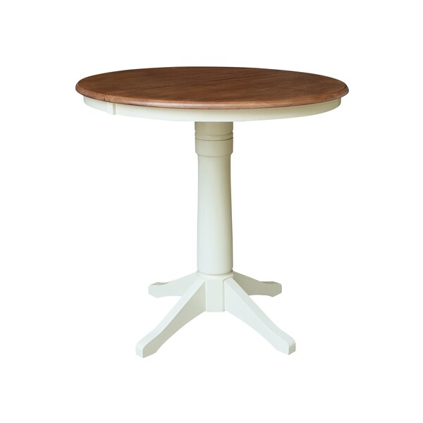 Whitewood Industries Rectangular Extension Dining Table W/ 2 Counter Height Stools, 36 in W, 30.1 in L, 48 in H, 3 - K79-36RXT-27-S6132-2