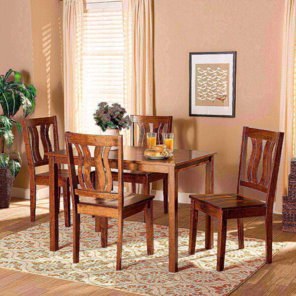 Baxton Studio Zamira Modern and Contemporary Transitional Walnut Brown Finished Wood 5-Piece Dining Set - 177-11379-8959-ZORO