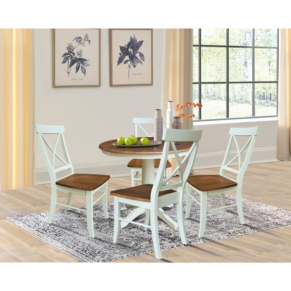 Whitewood Industries Rectangular Extension Dining Table W/ 4 Chairs, 36 in W, 30.1 in L, 48 in H, Parawood, 5 - K79-36RXT-27B-C613-4