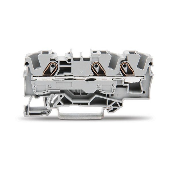 Wago 3-COND THRU TERMINAL BLOCKS, 20-8 AWG GREY,  - 2006-1301