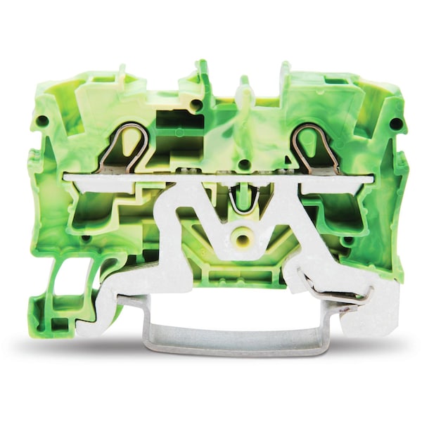Wago 2-COND GROUND TERMINAL BLOCKS, 20-10 AWG GREEN/YELLOW - 2004-1207