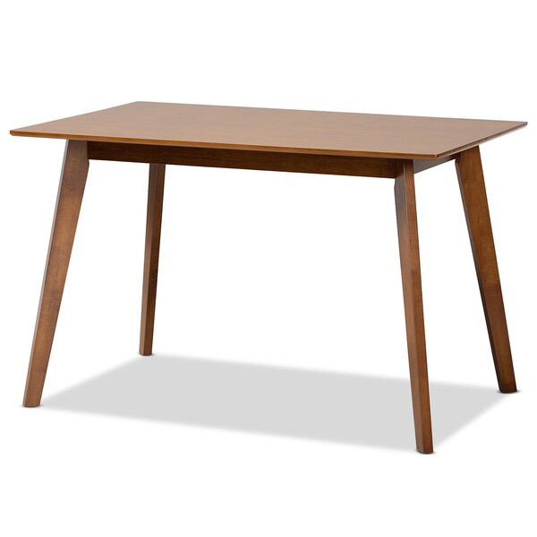 Baxton Studio Katya Mid-Century Modern Walnut Brown Finished Wood 5-Piece Dining Set - 183-11637-11644-ZORO