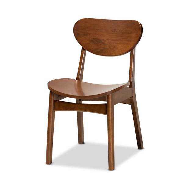 Baxton Studio Katya Mid-Century Modern Walnut Brown Finished Wood 5-Piece Dining Set - 183-11637-11644-ZORO