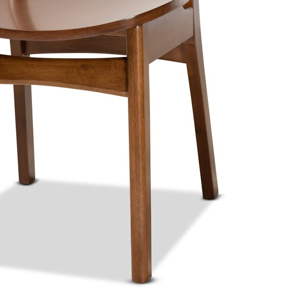 Baxton Studio Katya Mid-Century Modern Walnut Brown Finished Wood 5-Piece Dining Set - 183-11637-11644-ZORO