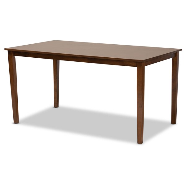 Baxton Studio Dori Grey Upholstered and Walnut Wood 6-Piece Dining Set - 169-9875-10920-10520