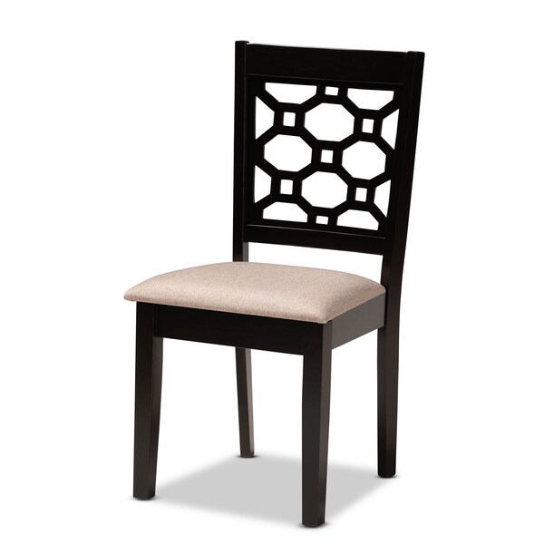Baxton Studio Henry Sand Upholstered and Dark Brown Finished Wood 5-Piece Dining Set - 171-10950-8026