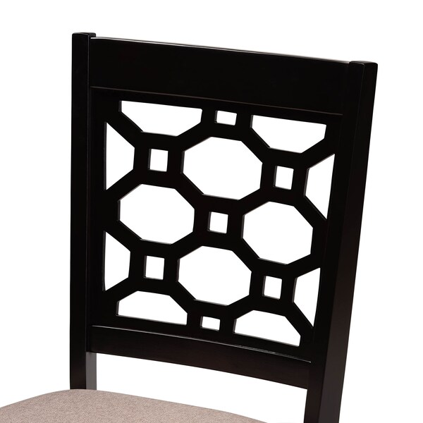 Baxton Studio Henry Sand Upholstered and Dark Brown Finished Wood 5-Piece Dining Set - 171-10950-8026