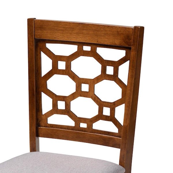Baxton Studio Gabriel Sand Upholstered and Dark Brown Wood 6-Piece Dining Set - 171-10950-10916-10519