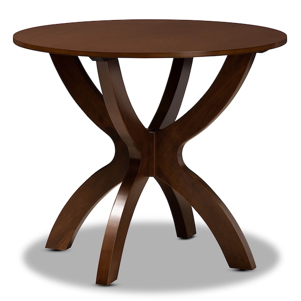 Baxton Studio Tilde Walnut Brown Finished 35-Inch-Wide Round Wood Dining Table - 169-10901