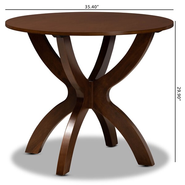 Baxton Studio Tilde Walnut Brown Finished 35-Inch-Wide Round Wood Dining Table - 169-10901