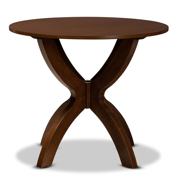 Baxton Studio Tilde Walnut Brown Finished 35-Inch-Wide Round Wood Dining Table - 169-10901