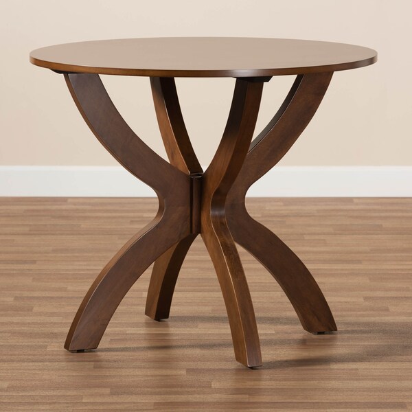 Baxton Studio Tilde Walnut Brown Finished 35-Inch-Wide Round Wood Dining Table - 169-10901