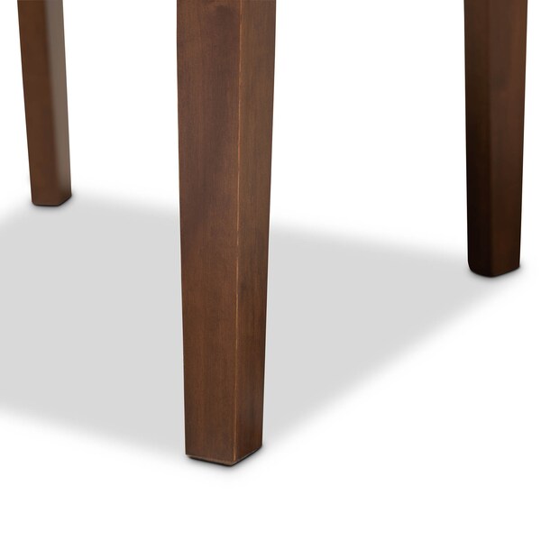 Baxton Studio Caron Grey Upholstered Walnut Brown Finished Wood 5-Piece Dining Set - 161-9881-8959