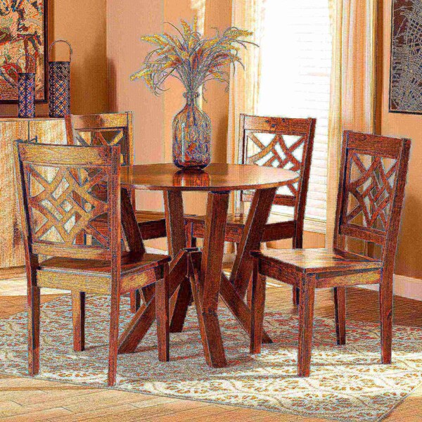 Baxton Studio Kaila Modern and Contemporary Walnut Brown Finished Wood 5-Piece Dining Set - 179-11388-10899-ZORO