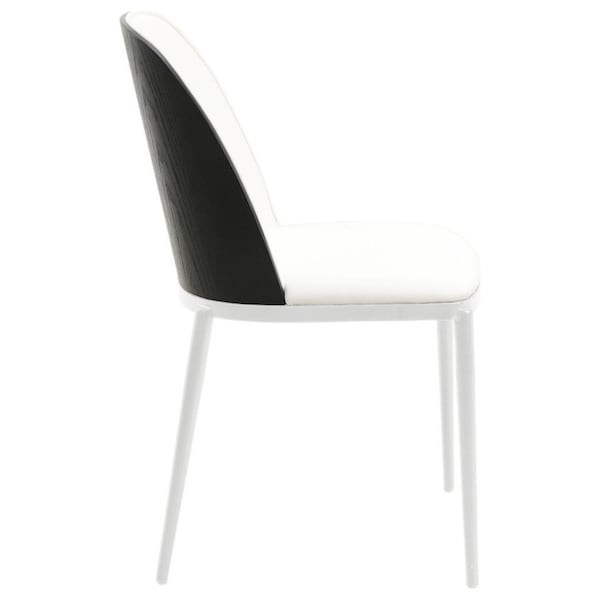 Leisuremod 70.9 in W, 29.5 in L, Manufactured Wood/Steel/PU Leather, Black/White - TT70-WCBL18-W