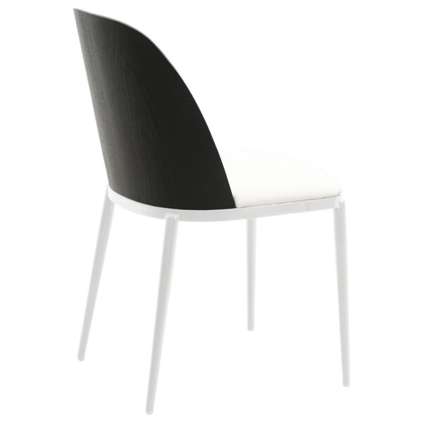 Leisuremod 70.9 in W, 29.5 in L, Manufactured Wood/Steel/PU Leather, Black/White - TT70-WCBL18-W