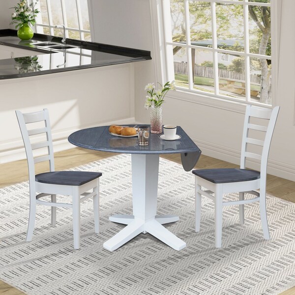 Whitewood Industries Extension Dining Tables, 45 in L, 38 in H, Parawood, 3 Piece - K05-42DPT-23-C617-2