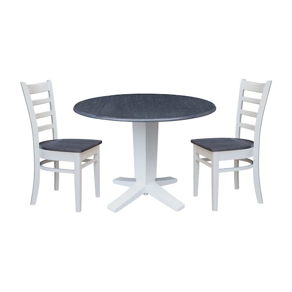 Whitewood Industries Extension Dining Tables, 45 in L, 38 in H, Parawood, 3 Piece - K05-42DPT-23-C617-2