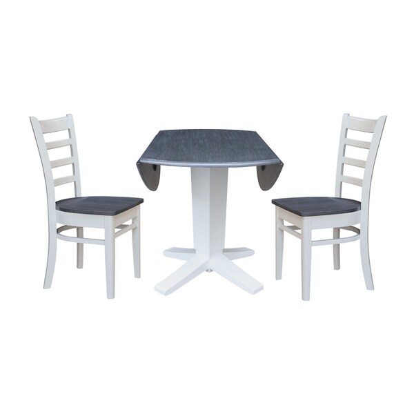 Whitewood Industries Extension Dining Tables, 45 in L, 38 in H, Parawood, 3 Piece - K05-42DPT-23-C617-2