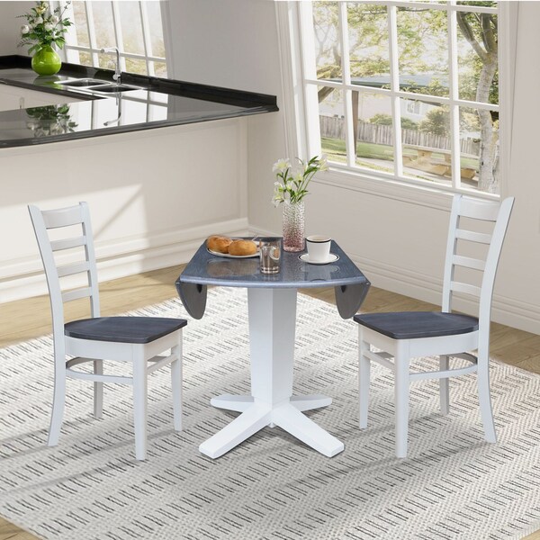 Whitewood Industries Extension Dining Tables, 45 in L, 38 in H, Parawood, 3 Piece - K05-42DPT-23-C617-2