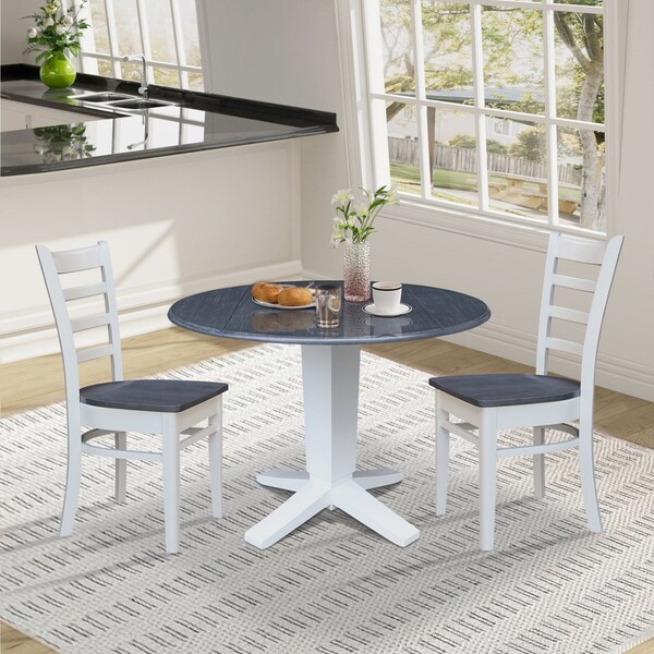 Whitewood Industries Extension Dining Tables, 45 in L, 38 in H, Parawood, 3 Piece - K05-42DPT-23-C617-2