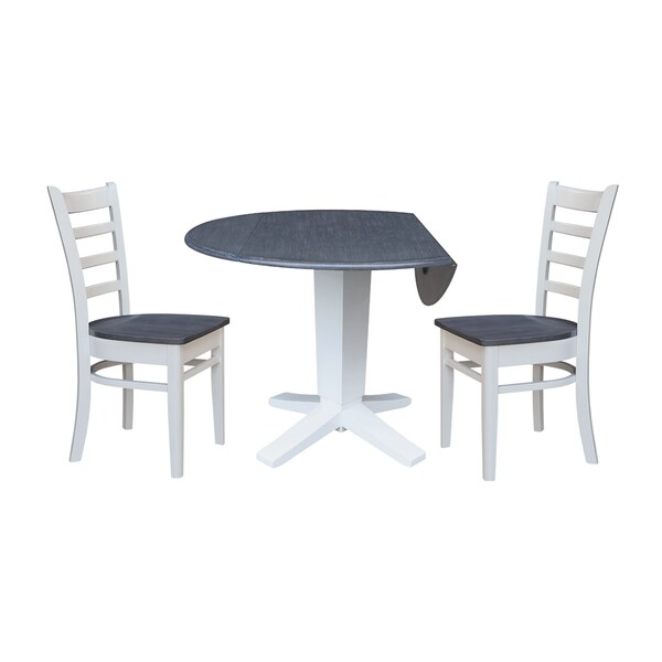 Whitewood Industries Extension Dining Tables, 45 in L, 38 in H, Parawood, 3 Piece - K05-42DPT-23-C617-2