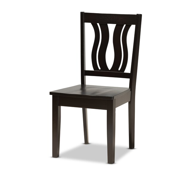 Baxton Studio Mare Modern and Contemporary Transitional Dark Brown Finished Wood 7-Piece Dining Set - 177-11377-10894-ZORO