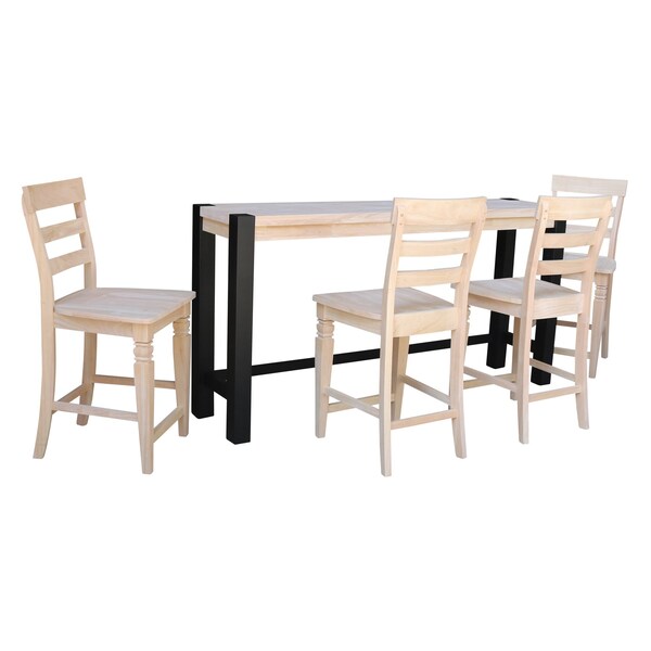 Whitewood Industries Rectangular Fixed Top Tables, 72 in W, 36 in L, 16 in H, Parawood, Unfinished/Black - K-1672-36-S192-4