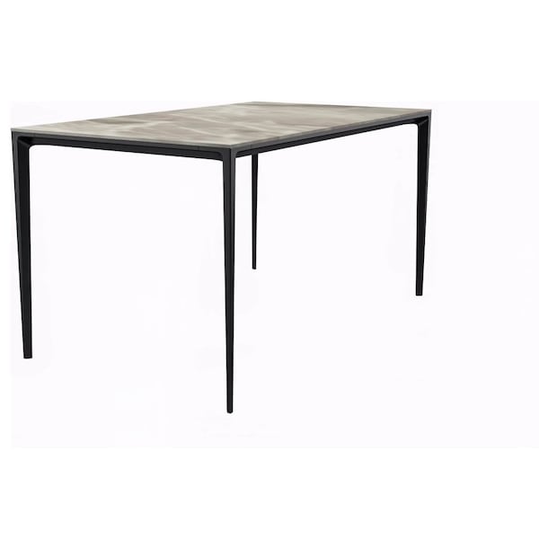 Leisuremod Rectangular 70.87 in W, 28.7 in L, Stone/Aluminum, Deep Grey - ATBL-71DGR-S