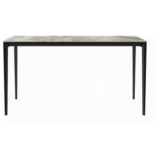 Leisuremod Rectangular 70.87 in W, 28.7 in L, Stone/Aluminum, Deep Grey - ATBL-71DGR-S