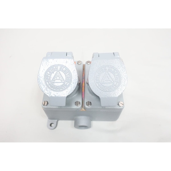 Appleton Electric Two Gang Iron 1/2In NPT 3P 2W 20A Amp 125V-AC Receptacle - EFSR-2023M