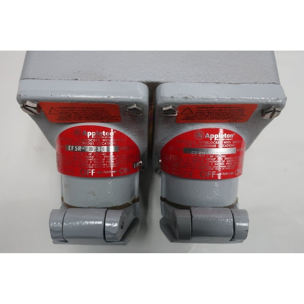 Appleton Electric Two Gang Iron 1/2In NPT 3P 2W 20A Amp 125V-AC Receptacle - EFSR-2023M
