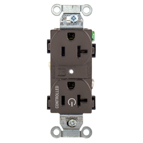 Hubbell Wiring Device-Kellems Straight Blade Devices, 20A, 125V, 2 Pole, 3 Wire Grounding, BR20C1 - BR20C1