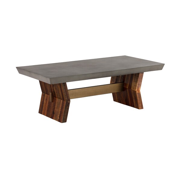 Armen Living Picadilly Rectangle Dining Table in Acacia Wood and Concrete - LCPJDICC